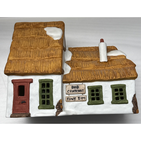 Vintage Dept 56 Dickens Village The Cottage Of Bob Cratchit Tiny Tim No Light - Picture 7 of 13